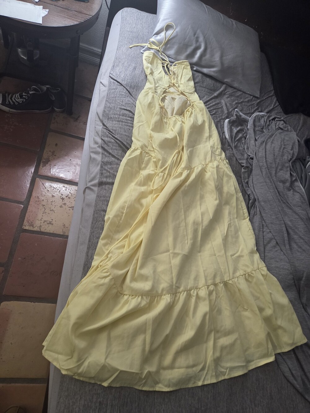 Yellow Spaghetti-Strap Midi /maxi Dress - Picture 6 of 7